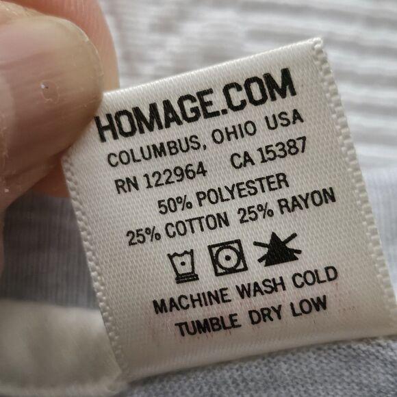 Homage T shirt Gray Heathered Small Ohio St Designer Cloud soft cotton Thin - Picture 6 of 8